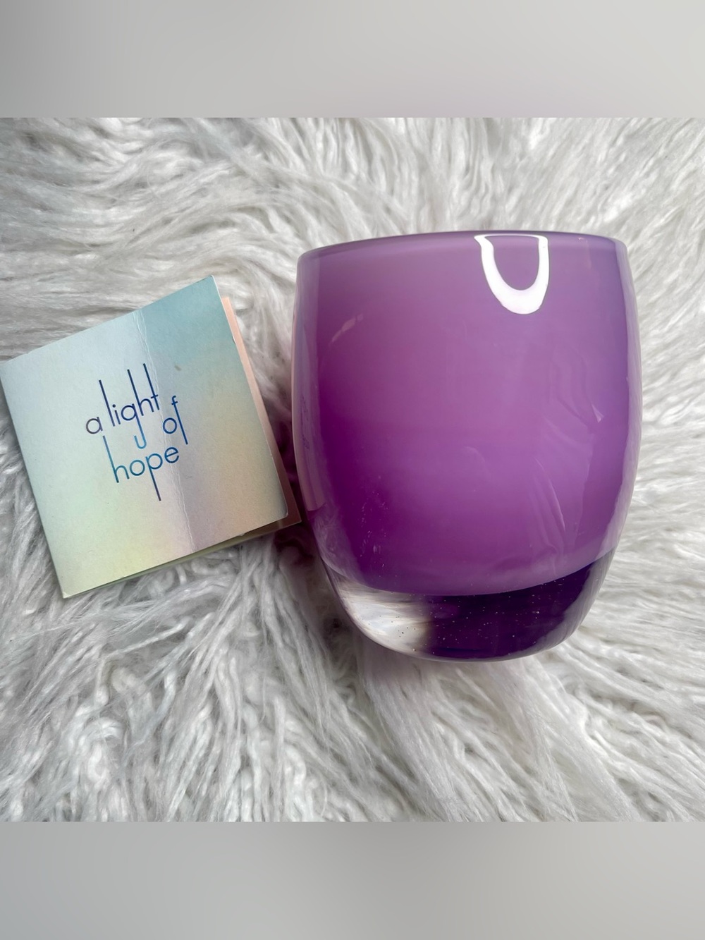 New Glassybaby lavender purple collectible glass